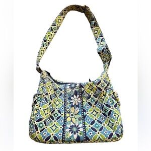 Vera Bradley Maggie Purse Daisy Daisy Blue & Green‎ Small Shoulder Bag